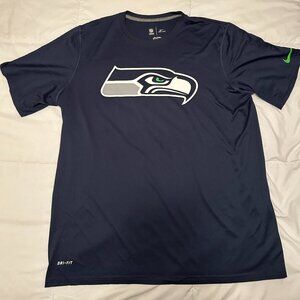 Seattle Seahawks Shirt Mens XL Blue NFL Football Nike Dri Fit